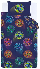 Modré detské obliečky na dvojlôžko 200x200 cm Bright Football – Catherine Lansfield