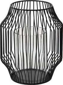 Čierny kovový lampáš Nioste - Ø 23*28 cm