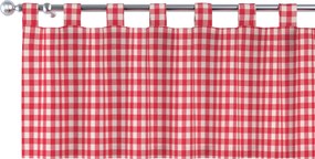 Krátky záves na pútkach farba produktu červená látka vzorované