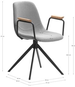 Svetlosivé jedálenské stoličky v súprave 2 ks Tali – Marckeric