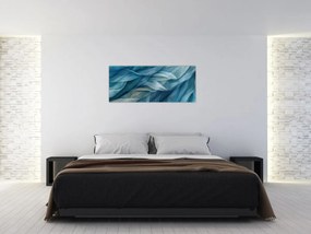 Obraz - Modrobiele vlnky (120x50 cm)