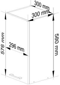 Horná kuchynská skrinka Ozara W30 H580 (biela). Akcia -15%. Vlastná spoľahlivá doprava až k Vám domov. 1069135