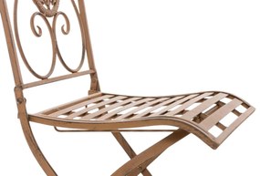 Kovová skladacia stolička Sibell (SET 2 ks) - Hnedá antik