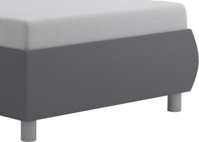 Posteľ s matracom Caribic 110x200 cm, svetlo šedá/šedá látka