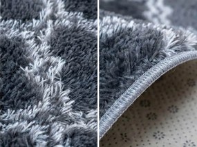 TZ Tmavosivý okrúhly vzorovaný koberec shaggy Decor Latern Rozmer: 120 cm