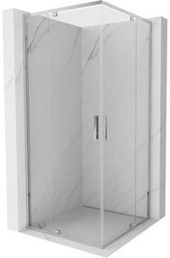 Mexen Exo, 2-krídlový sprchovací kút 80 x 80 cm, 6mm číre sklo, chrómový profil, 8110-080-080-01-00