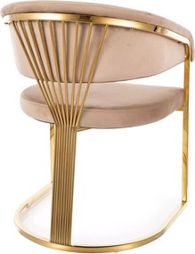 SI Korunová zamatová stolička béžová
