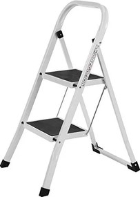 Rebrík, 2-stupňový rebrík, skladací, nosnosť 150 kg, biely