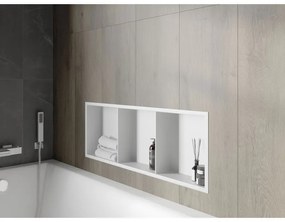 Mexen X-Wall-R, polička na zapustenie na obklad s golierom 90 x 30 cm, biela, 1920903010S