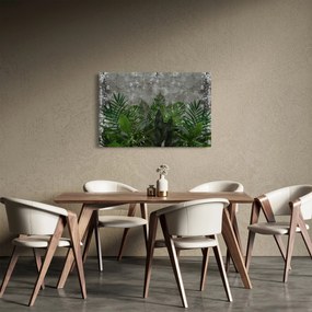 Obraz - Betónový múr s rastlinami (90x60 cm)