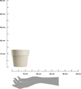 PLASTOVÝ KVETINÁČ SILVA LINE 14,5X13 CM BÉŽOVÁ