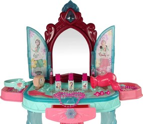 LEAN Toys Kozmetická súprava Toaleta so zrkadlom Svetlo Zvuk Šperky Tmavo ružová