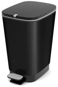 Matne čierny pedálový plastový odpadkový kôš 25 l Chic Bin – KIS