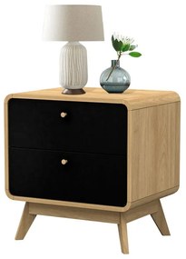 Čierny nočný stolík v dekore duba Cassie - Støraa