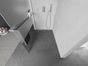 Mexen Kioto+ L, sprchová zástena Walk-In s poličkou a vešiakom 70 x 200 cm, 8mm číre sklo-námraza, chrómový profil, 800-070-123-01-35