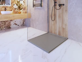 Erga Almac, SMC sprchová vanička 100 x 80 x 3 cm, šedá matná, ERG-GMA-AL-80100G