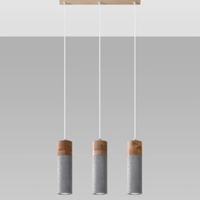 Sollux SL.0967 - Luster na lanku ZANE 3xGU10/40W/230V betón/drevo