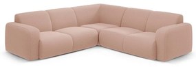 Svetloružová rohová pohovka z textílie bouclé (variabilná/do L) Molino – Micadoni Home
