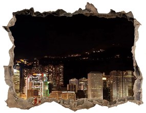 Fototapeta díra na zeď 3D Hong kong v noci nd-k-25184002