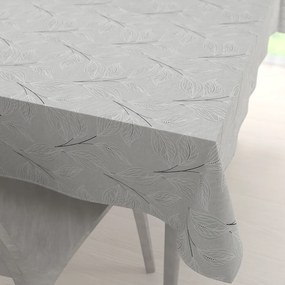 Biante Dekoračný obdĺžnikový obrus Leona LN-165 Popínavé lístky na sivom 50x100 cm