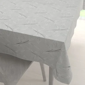 Biante Veľký dekoračný obdĺžnikový obrus Leona LN-165 Popínavé lístky na sivom 200x240 cm
