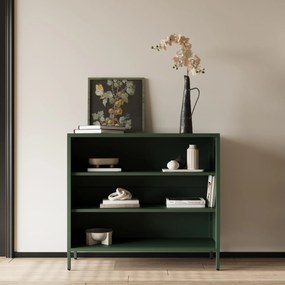 Nízky policový regál LUCA, 1000 x 900 x 350 mm, Modern: fľaškovo zelená farba