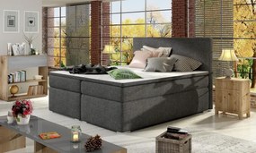 Posteľ Boxspring Divalia 200 x 180, tm. šedá (látka - bd 01)