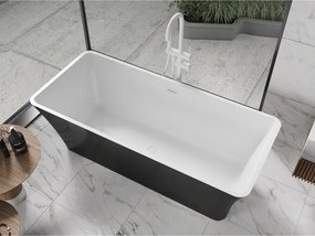 Mexen Tonia, voľne stojaca vaňa 170 x 75 cm, biela-čierna, biely prepad, 52171707575-20