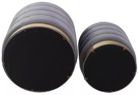 Sada 2 ks taburetů Britta Velvet s úložným prostorem šedá/zlatá