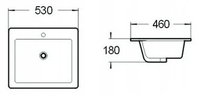 Mexen SALMA umývadlo, 53x46 cm, biela, 25365300