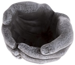 Pietna dekorácia Betónový kvetináč Ruky, 16 x 8,5 x 15 cm
