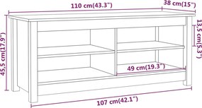vidaXL Lavica s botníkom 110 x 38 x 45,5 cm masivna borovica