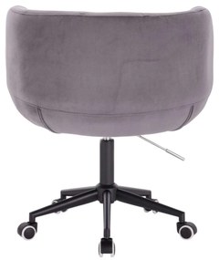 LuxuryForm DESIGN Kreslo MONTANA VELUR na čiernej podstave s kolieskami - šedé