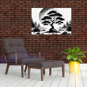 Obraz – Čiernobiela bonsai (90x60 cm)