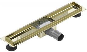 Mexen Flat nerezový sprchový žľab 60 cm - telo žľabu bez krytu, zlatá, 1515060