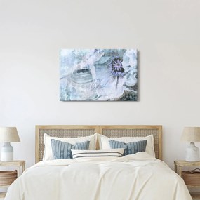 Obraz - Kvetinová freska na tehlovej stene (90x60 cm)