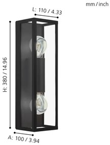 Eglo 99124 - Kúpeľňové nástenné svietidlo AMEZOLA 2xE27/60W/230V IP44