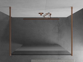 Mexen Kioto, sprchová zástena Walk-In 100 x 200 cm, 8mm číre sklo-námraza, medený matný profil, 800-100-002-65-35