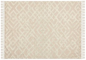 Bavlnený koberec 160 x 230 cm béžový ARDAHAN Beliani