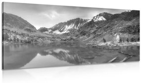 Obraz majestátne hory v čiernobielom prevedení Varianta: 100x50