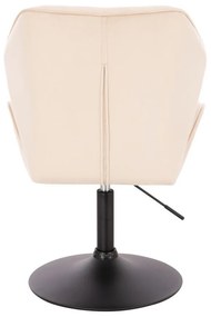 LuxuryForm DESIGN Stolička MILANO MAX VELUR na čiernom tanieri - krémová