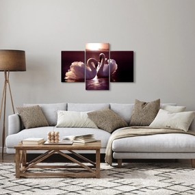 Obraz - Labute na jazere (90x60 cm)