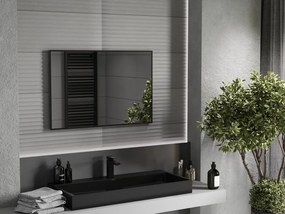 Mexen Loft kúpeľňové zrkadlo obdĺžnikové 90 x 60 cm, čierny rám - 9852-090-060-000-70