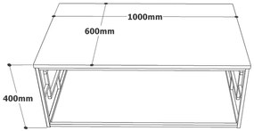 Dizajnový konferenčný stolík Edyta 100 cm biely mramor / zlatý