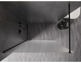 Mexen Kioto-X, sprchová zástena 150 x 200 cm, 10mm sklo námraza, čierny profil, 800-150-101-70-30-X