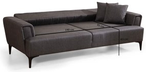 Třímístná rozkládací pohovka Hamlet 230 cm tmavě šedá