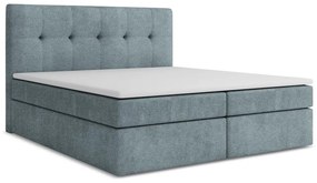 Svetlomodrá boxspring posteľ s úložným priestorom 140x200 cm Palta – Makamii