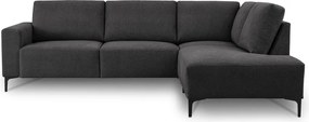 Antracitová ženilková rohová pohovka (pravý roh/do L) Fabian – Scandic