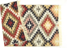 Obojstranný koberec / behúň Kilim Gold Aztecki Etno Romby viacfarebný