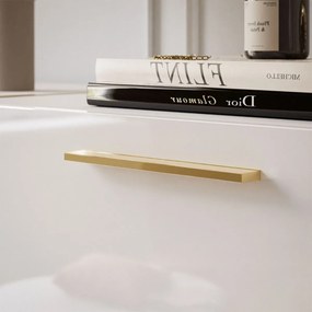 KOMODA SANTINO 4D BIELY LESK + ZLATÉ NOŽIČKY 158 cm